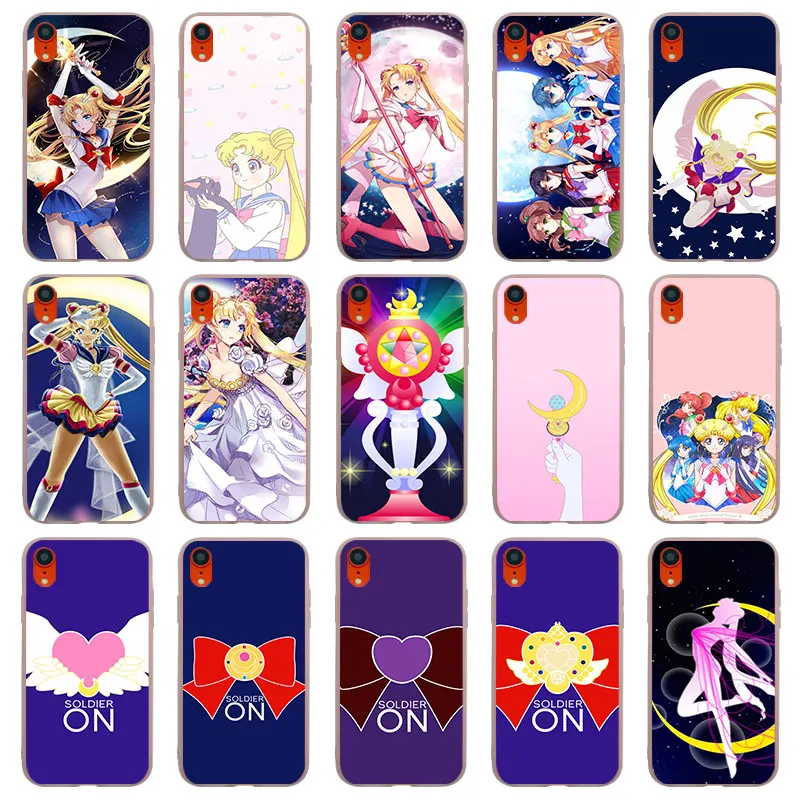 Матовые Силиконовые чехлы Sailor Moon для iPhone 11 Pro X XR XS MAX SE 5 5S 6 6s 7 8 Plus 4S мягкий чехол из
