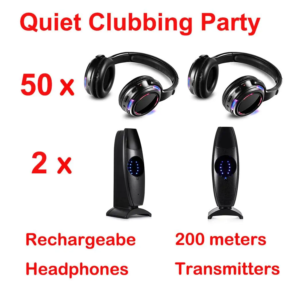 Silent Disco Compete System Black Led Wireless