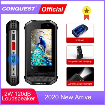 Перейти на Алиэкспресс и купить CONQUEST 2020 прочный смартфон F2 Роскошный мини IP68 Ударопрочный водонепроницаемый телефон Android NFC маленький F2 мобильный сотовый телефон