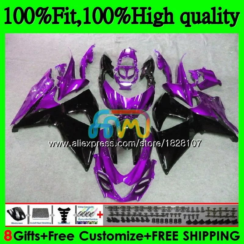K9 для SUZUKI GSXR-1000 GSXR 1000 09, 10, 11, 12, 13, 15 и 16 44BS. 163 GSXR1000 2009 2010 2011 2012 фиолетовый черный обтекатель