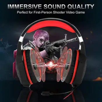 

PC Gamer Headset And 3.5mm Computer Headset Headphone with Microphone LED Light Stereo Headset Gamer For PC4