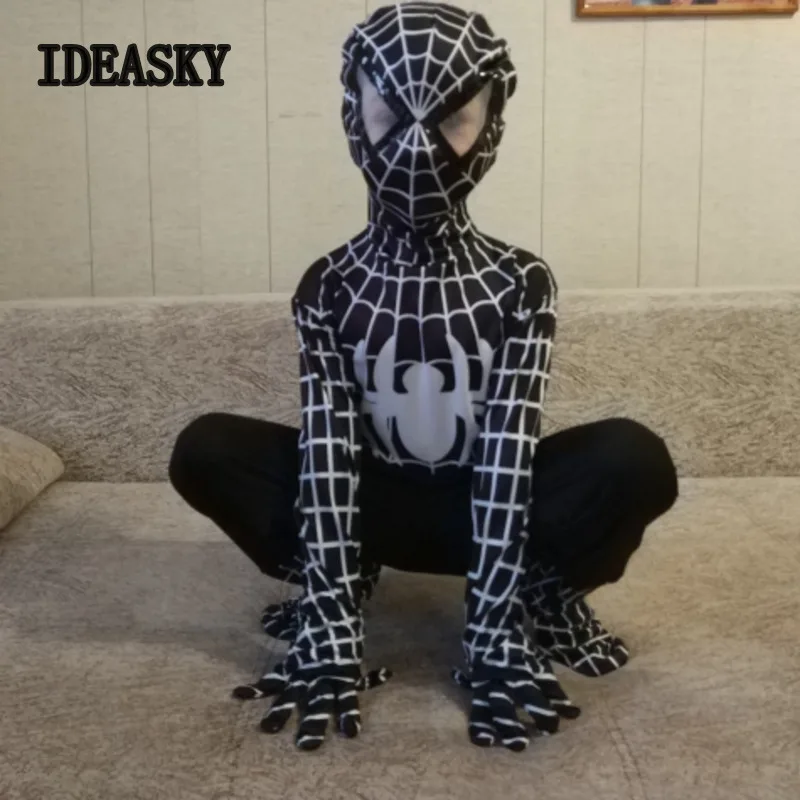 Фантазия Высокое качество лайкра спандекс удивительный Zentai Человек паук костюм