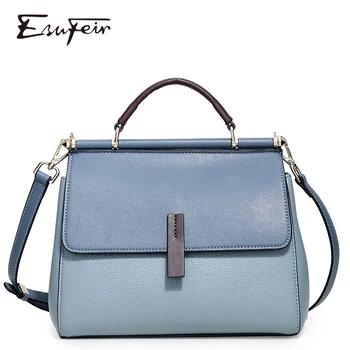 

Genuine Leather Women Handbag Panelled Female Shoulder Bag Fashion Wide Shoulder Strap Women Crossbody Bag Soft Casual Tote sac