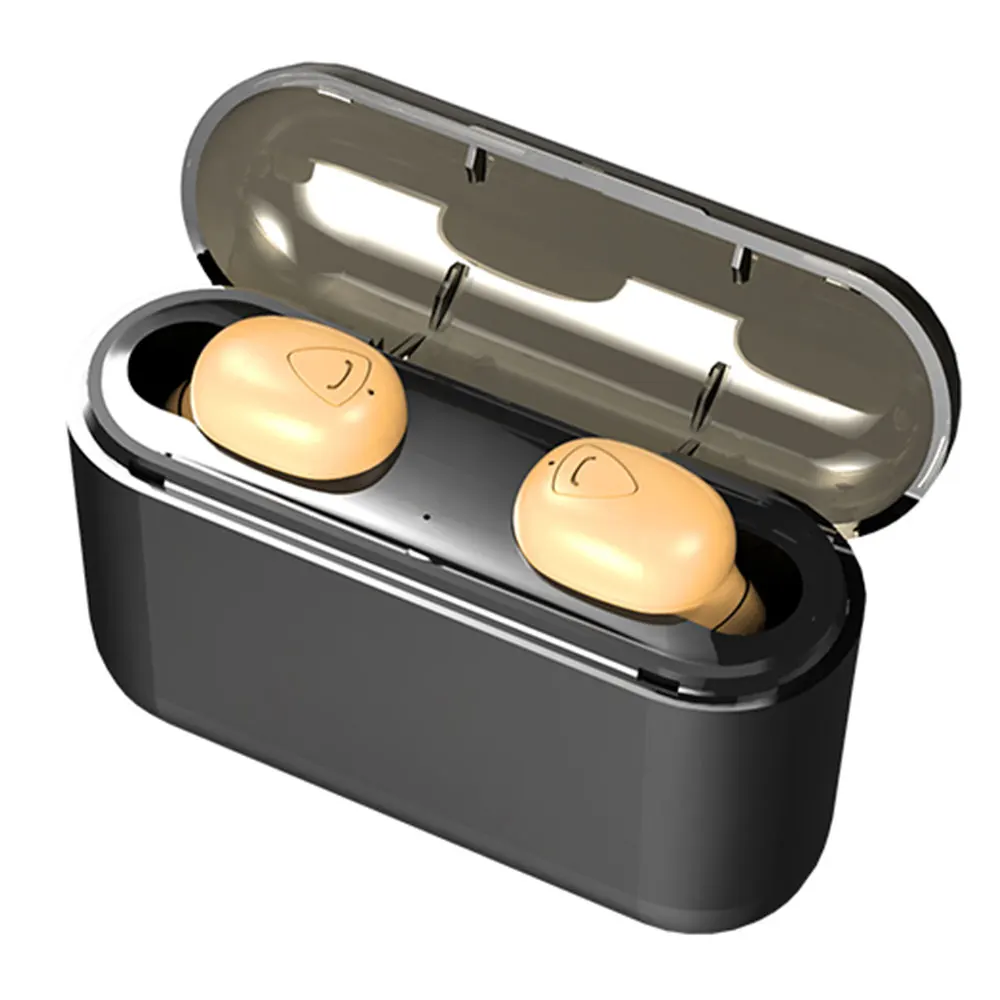 X9 TWS Bluetooth наушники V5.0 наушники с микрофоном беспроводной 3D стерео гарнитура громкой связи звонки для телефона с зарядным устройством - Цвет: Skin Color