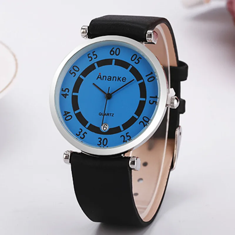 

Hot Selling Ananke MEN'S Watch Ultra-Thin Leather Belt Calendar Waterproof Quartz Watch Northern European-Style Students