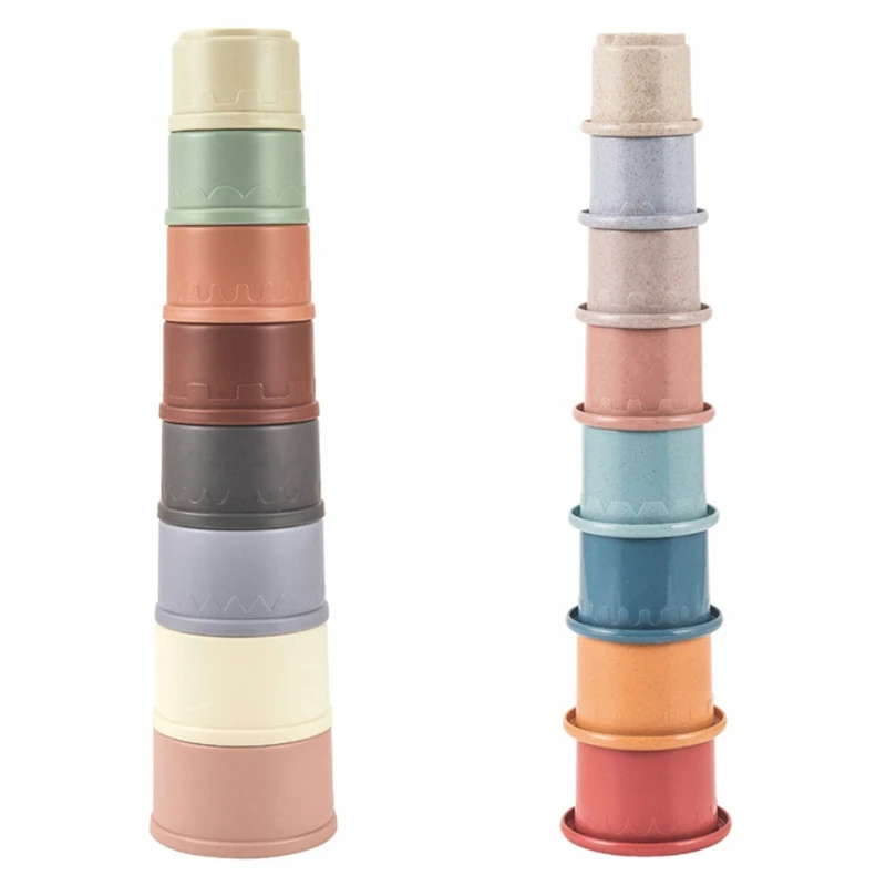 

Funny Environmentally Friendly Kids Stacking Toy Stacking Cup of Early Education for Baby Brain Game of Early Education D08C