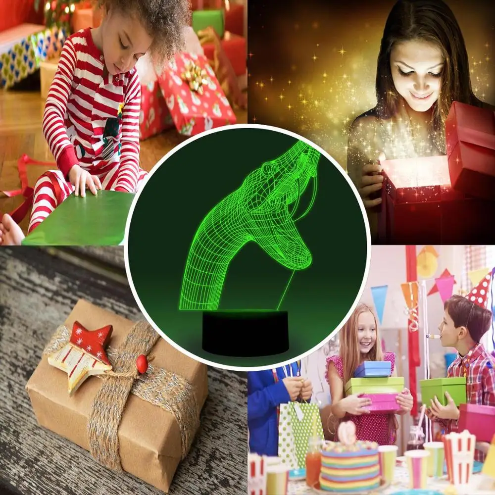 NiteApps 3D змея открывающая рот ночник настольная Иллюзия украшение лампа подарок на день рождения приложение/сенсорное управление
