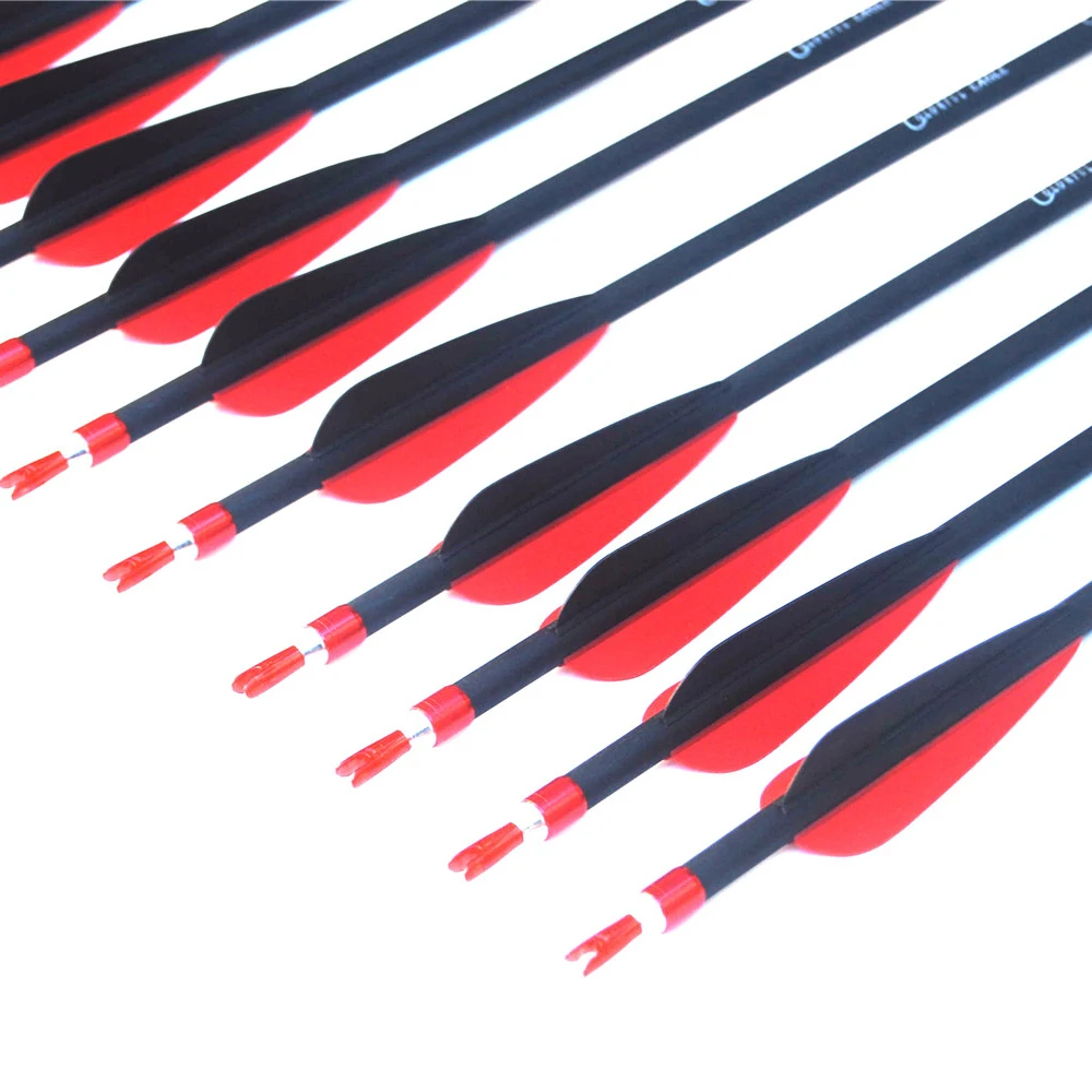 6/12/24/30PCS Carbon Arrow Archery 28/30/31 Inch Spine 500 with Replaceable Arrowhead for Compound/Recurve Bow Hunting