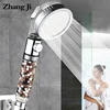 ZhangJi High Pressure 3 Modes Adjustable Shower Head Water Saving SPA Tourmaline Filter Balls Switch Button Spray Nozzle ► Photo 1/6