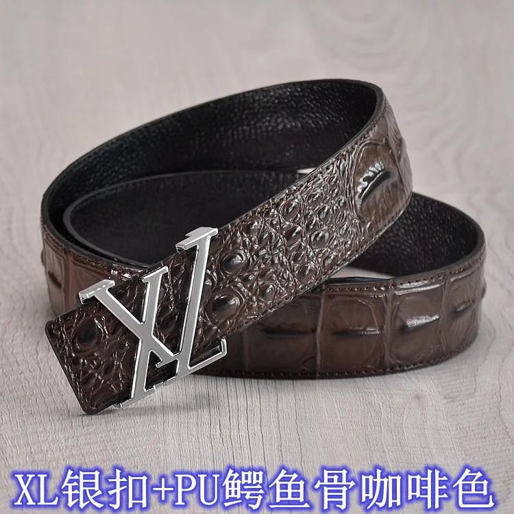 new High quality men's genuine leather belt designer belts men luxury male belts for men fashion vintage pin buckle for - Цвет: 3