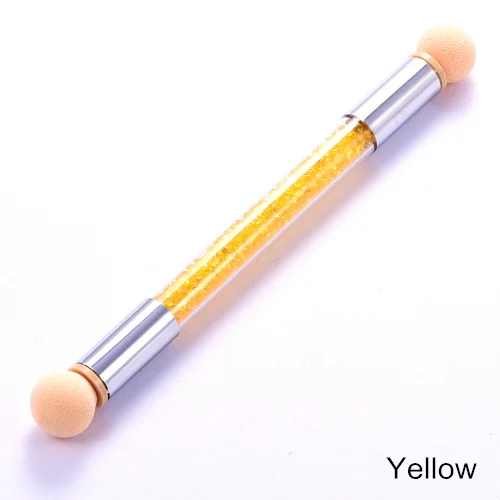 1 шт., украшение для ногтей, постепенное окрашивание румян, ручка для фототерапии, двухглавые градиентные кисти, ручка, губка, инструменты для нейл-арта H0993 - Цвет: Yellow