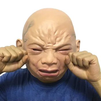 

halloween masks cosplay маска Prop Cry Baby Full Head Latex Rubber Masquerade Mask Party Face mascherine маски от короновируса