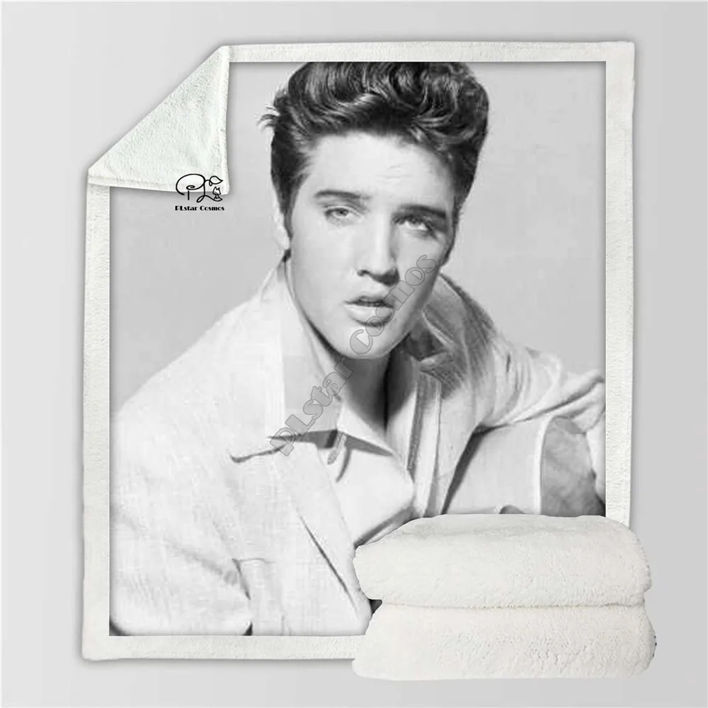 Новейшее дизайнерское одеяло Elvis singer с заплатками, плюшевое одеяло с 3d принтом для взрослых, Флисовое одеяло из шерпы, покрывало из микрофибры 004