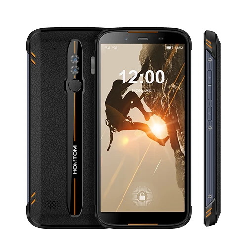 HOMTOM HT80 IP68 водонепроницаемый смартфон 4G LTE Android 10 5,5 дюймов 18:9 HD+ MT6737 четырехъядерный NFC Беспроводной заряд SOS мобильный телефон - Color: Black Orange