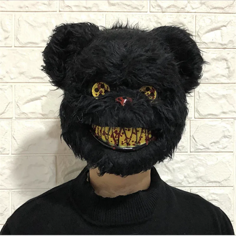 Кровавая маска кролика Маскарад страшный головной убор Хэллоуин Забавный реквизит шоу - Цвет: Серый