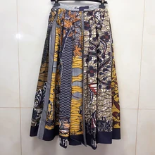 Принт гофрированные длинные юбки женские миди-юбка с высокой талией для женщин осенние вечерние юбки