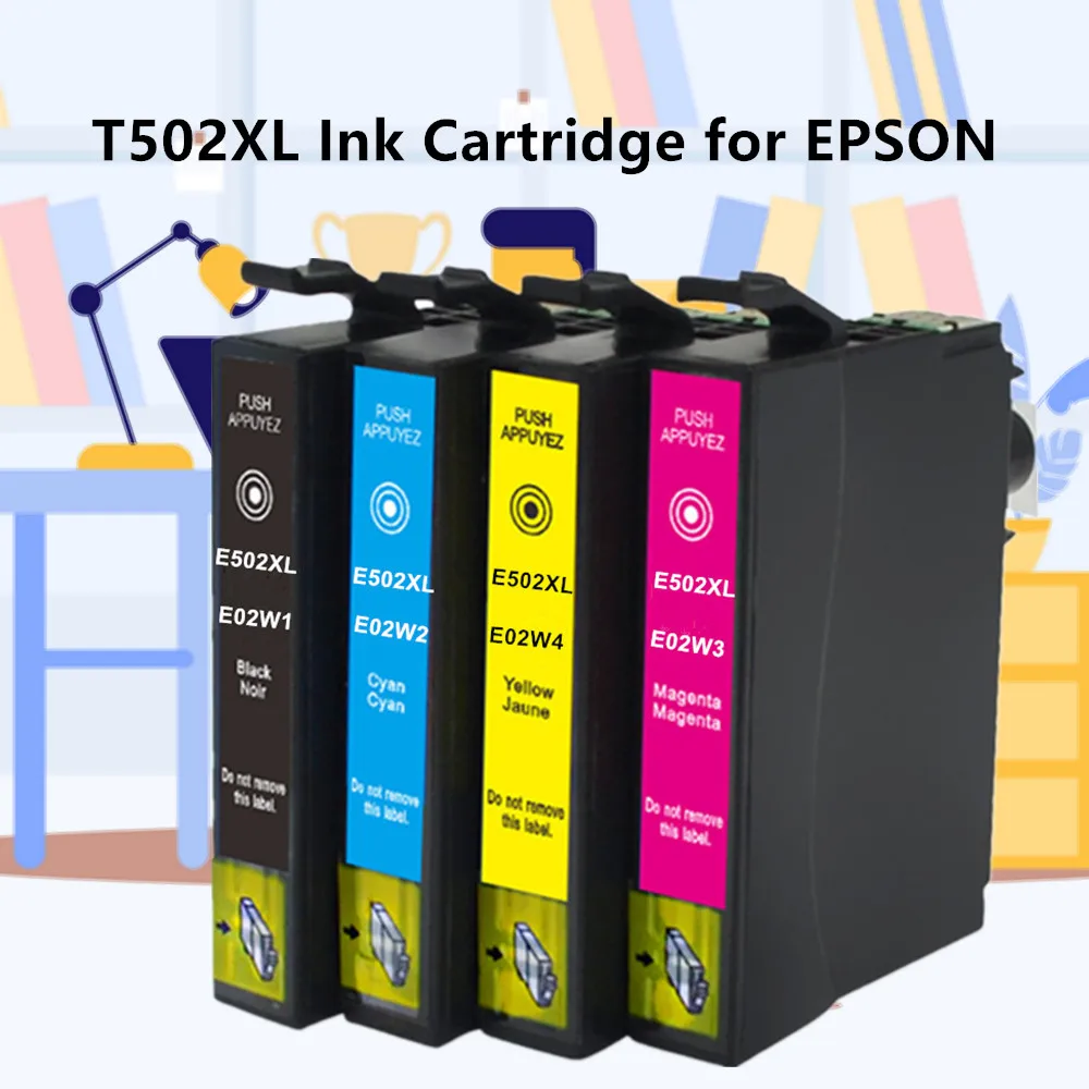 Cartucho de Tinta para Epson Cartuchos de Impressora xl para a Expressão Premium & Wrokforce Wf-2865 Wf-2860 502 T502 Xp5100 Xp5105 Mod. 188088 2 & wrokforce wf-2865 wf-2860 cartuchos de impressora