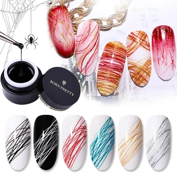 

BORN PRETTY Nail Color Spider Gel Gold Sliver Paint UV Gel Varnish Soak Off 3D Gel Polish Paint Liner Nail Art