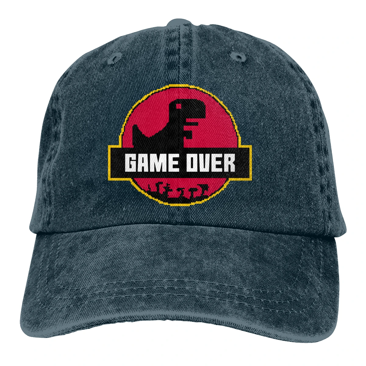Игра над Ретро Casquette черный унисекс Мужские Женские джинсовые бейсболка с ремешком кепки Регулируемый Гольф папа шляпа