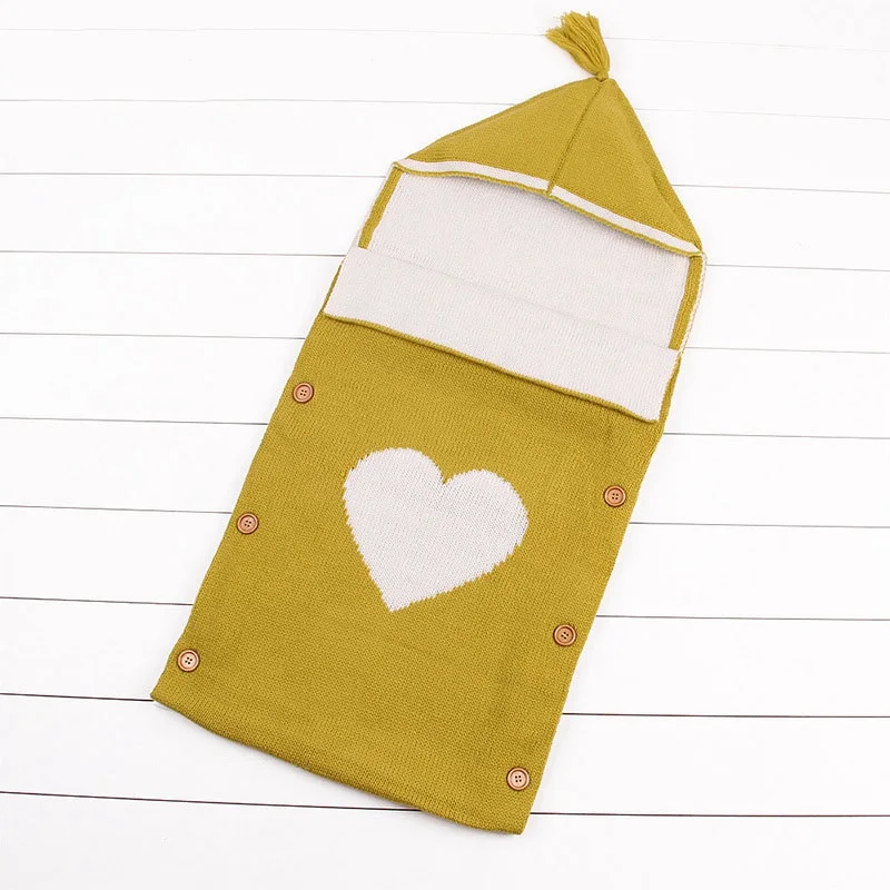 MOTOHOOD  knitted Baby Sleeping Bags Winter For Stroller Cute Heart Envelopes baby slaapzak Newborn Baby Sleep Sack (11)
