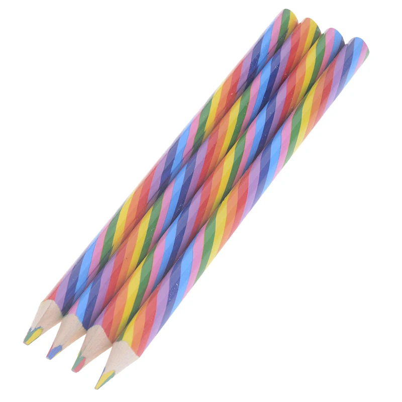 4pcs/lot New Rainbow Pencil Wood Environmental Protection Bright color Appearance School Office Writing | Канцтовары для офиса и