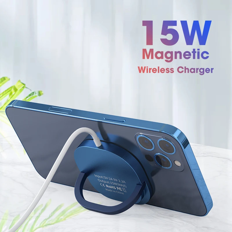 Magnetic Wireless Charger for iPhone 12 Pro Max 15W Qi Fast Charging Pad Magnetic Chargers Stand Mount Support Telephone