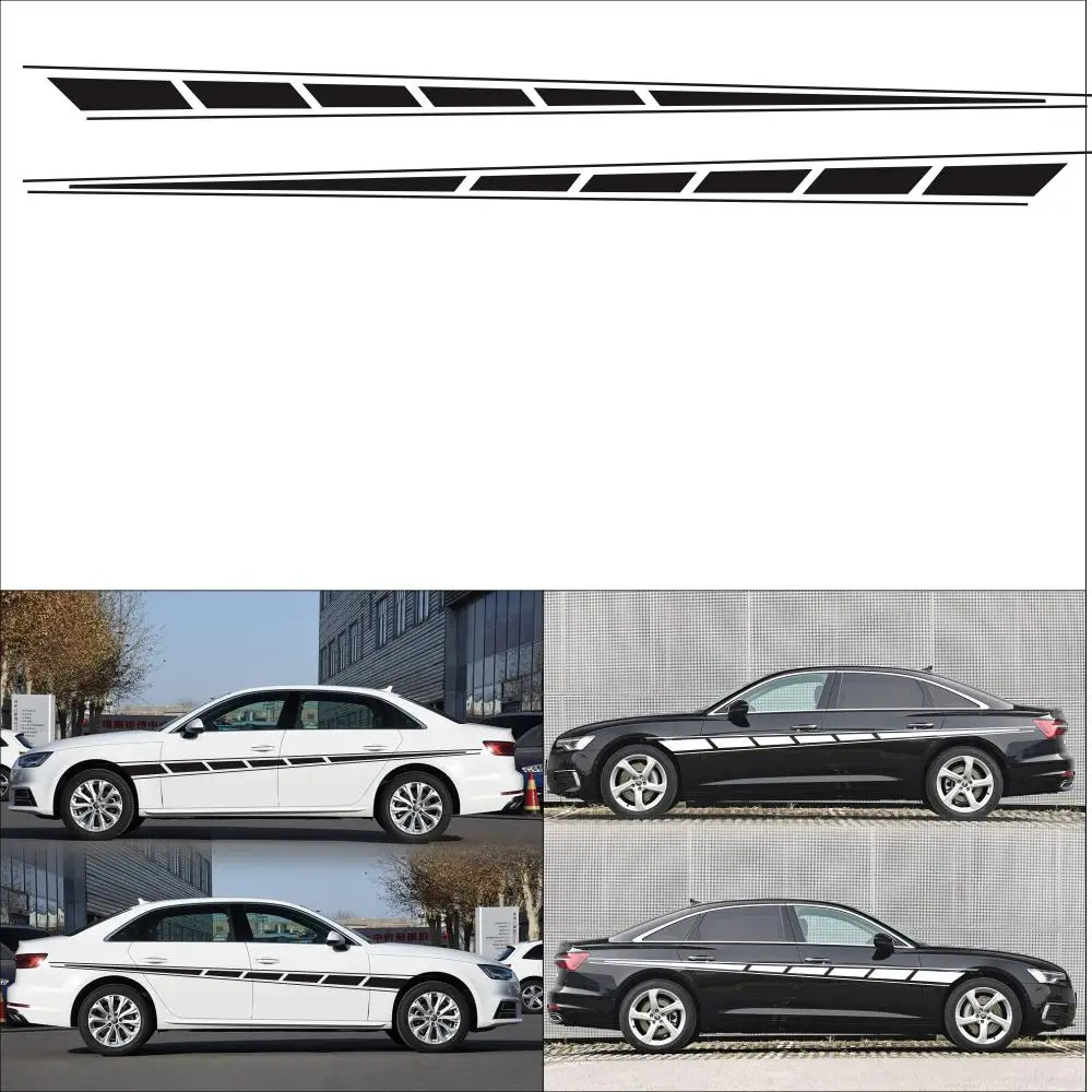 Car Sticker Auto Car Side Body Long Stripe Sport Decals Racing Stickers