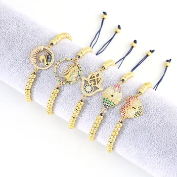 

5pcs/set Adjustable Bracelet Bangle for Women Swan Heart Eyes Charms Brilliant Rose Gold Color Jewelry Non-fading Nurse Gift