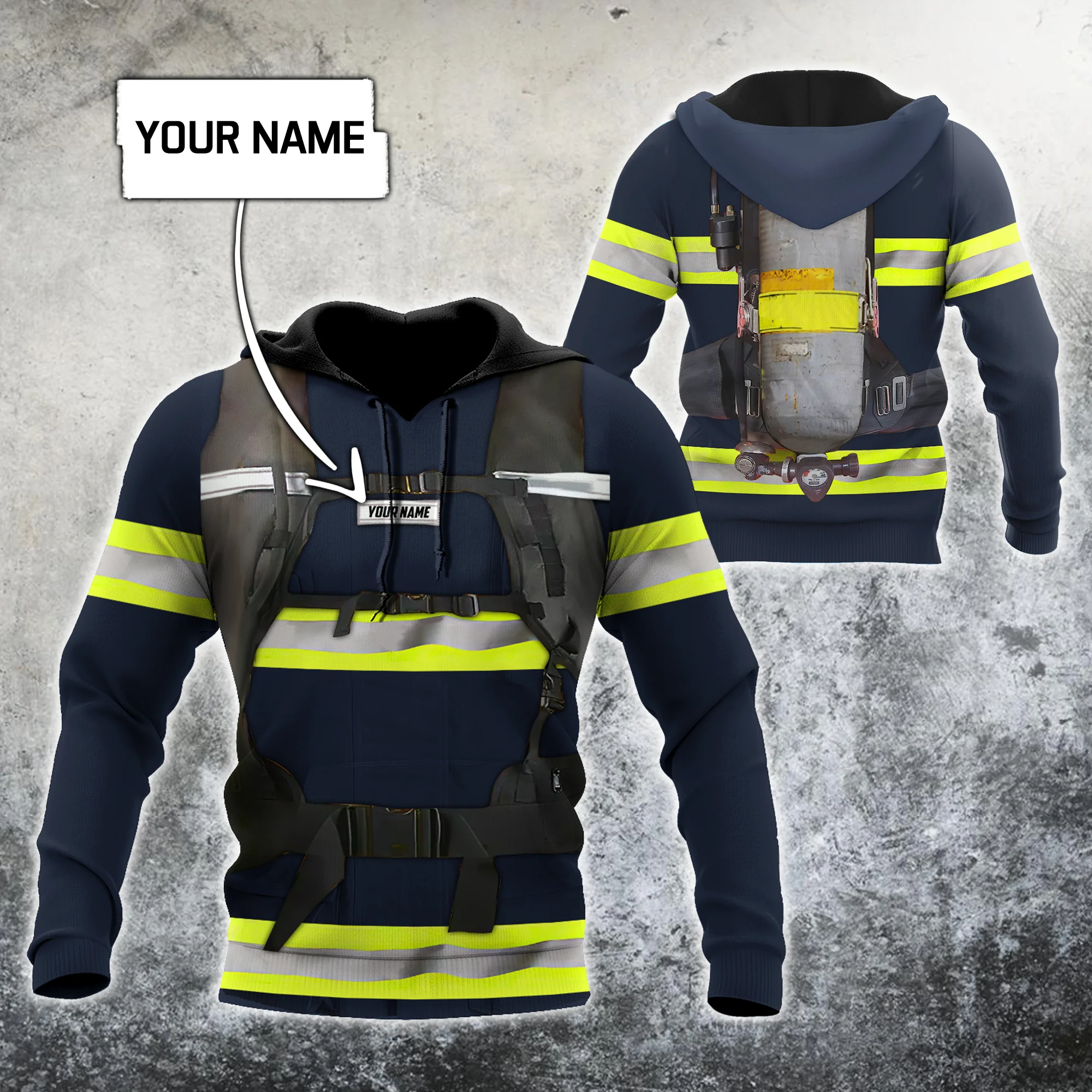 Anpassen Name Brave Firefighter 3D Gedruckt Männer Herbst Hoodie Unisex Mit Kapuze Sweatshirt Streetwear Casual Zipper Hoodies DK419 – Detail 8