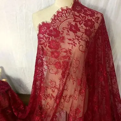 purplish red 3 м/упак. ширина 150 см белый черный diy изысканные классические ресницы кружева украшения вышивка кружевная ткань - Цвет: purplish red