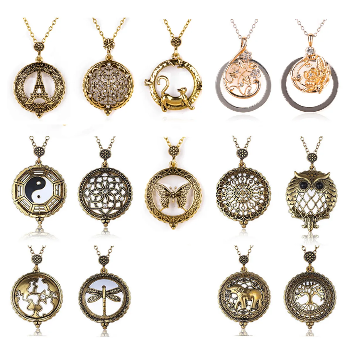 Shellhard художественное увеличительное стекло кабошон ожерелье винтажное Ретро