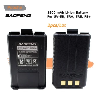 

2 Pieces Original Baofeng UV5r Battery 1800 mah 5R Battery for UV-5R UV-5RA UV-5RE F8 Baofeng Walkie Talkies Battery