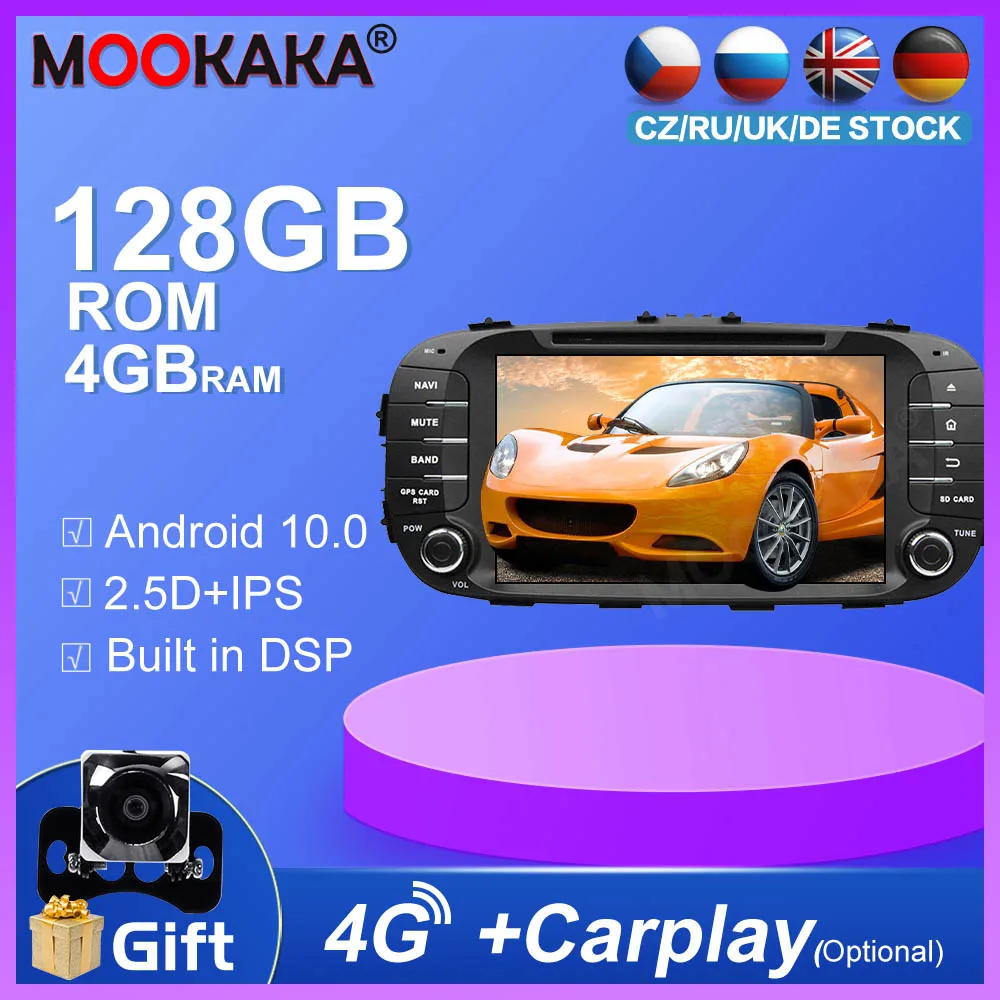 

Android 10.0 Car Auto Radio GPS Navigation 4+128GB For KIA Soul 2014-2017 Car Stereo Multimedia Player Radio DVD Player CARPLAY