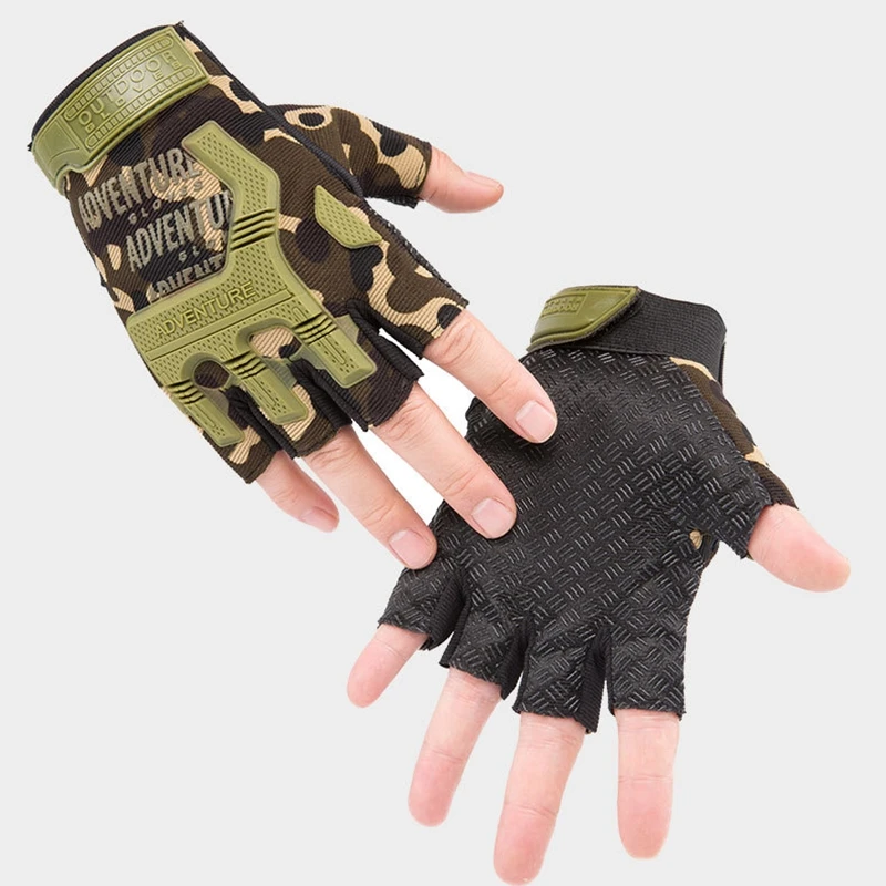

Tactical Camouflage Gloves Sports Climbing Fingerless Half Finger Glove Military Soldier Training Hunting Cycling Gym Gloves