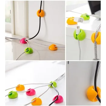 

Round Clip phone Cable Winder Bobbin clamp protector Earphone Ties Organizer Wire Cord Fixer Holder Collation Management