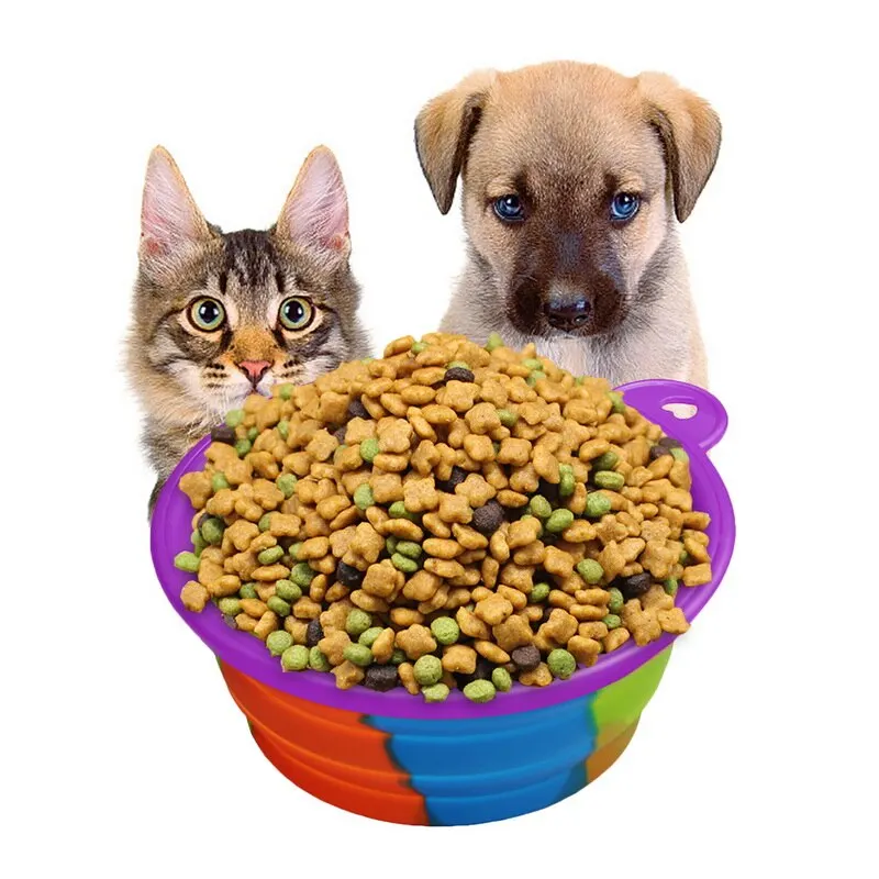 

4Pcs/Set Camouflage Pet Silicone Bowl Collapsible Outfit Portable Folding Travel Dogs Cats Water Food Feeder Pet Accessories