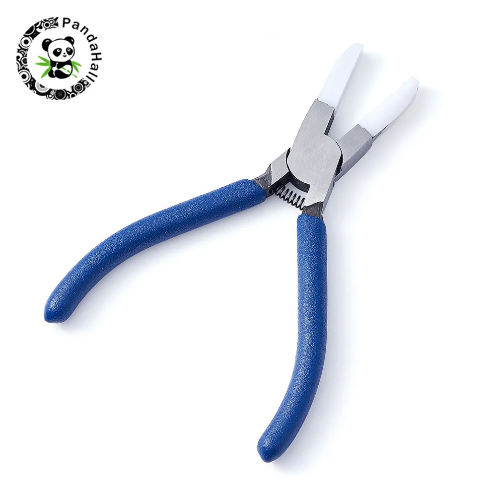 

Carbon Steel Jewelry Pliers, Flat Nose, Nickel Color, 142x98x10mm