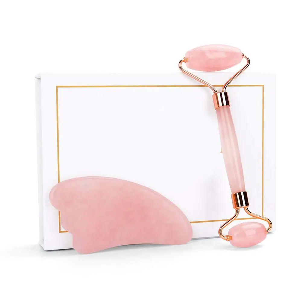  1PC Rose Quartz Roller Slimming Face Massager Lifting Tool Jade Facial Massage Roller Stone Skin Ma