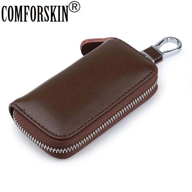 

COMFORSKIN New Arrivals Split Leather Men Key Wallet Multi-function Unisex Key Holders Men Car Key Wallet Housekeeper Key Cases