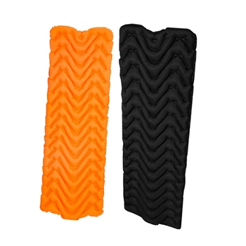

2 Pcs Ultra-Light Outdoor Automatic Inflatable Sleeping Pad Tpu Camping Tent Inflatable Cushion (Black & Orange)