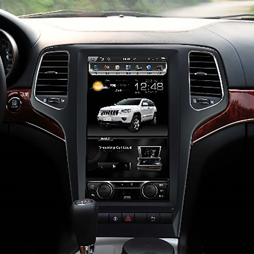 Excellent PX6 Android 8.1 4GB Tesla style Car GPS Navigation For JEEP Grand Cherokee 2010-2013 head unit multimedia player auto radio tape 0