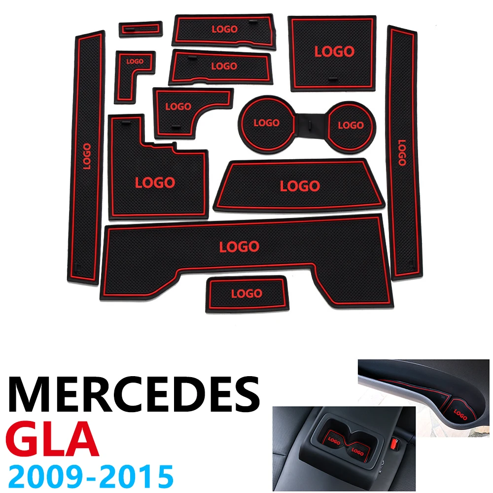 

Anti-Slip Rubber Cup Cushion Door Groove Mat for Mercedes Benz GLK Class x204 200 220 250 300 350 2009~2015 Car Accessories 2014