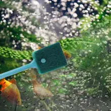 Длинная ручка аквариум Стекло Протирать пластиковая губка инструмент для очистки от водорослей модные стеклянные щетки необходимые принадлежности для очистки аквариума