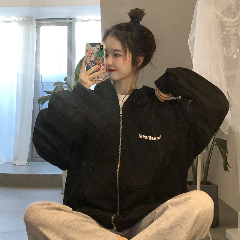 

Bts Zip up Gray Color Hoodies Sweatshirt Casual School Wear sudadera mujer bts bangtan Bluza Damska Hoodies