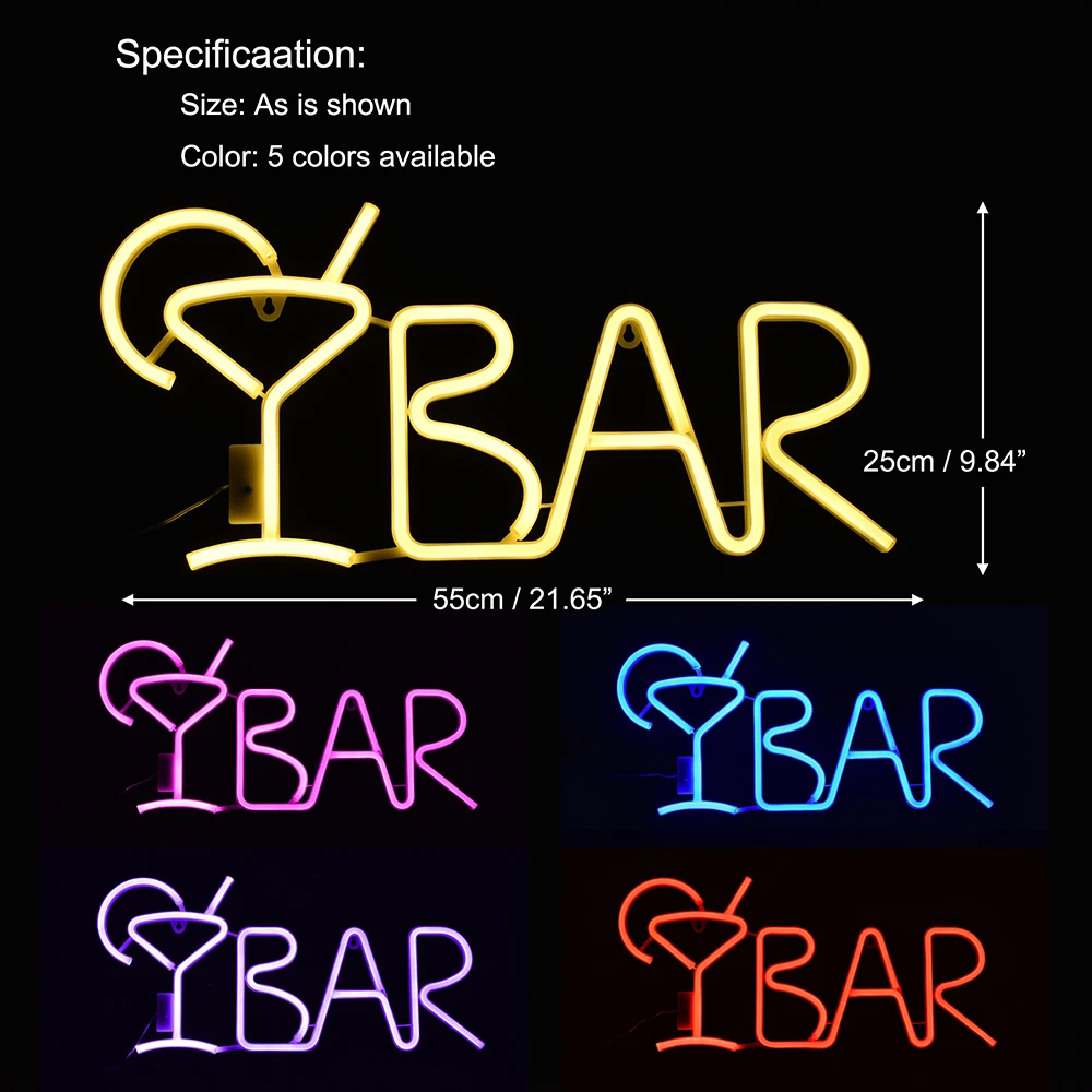 decorativo led iluminado carta luzes pre iluminado pub 05