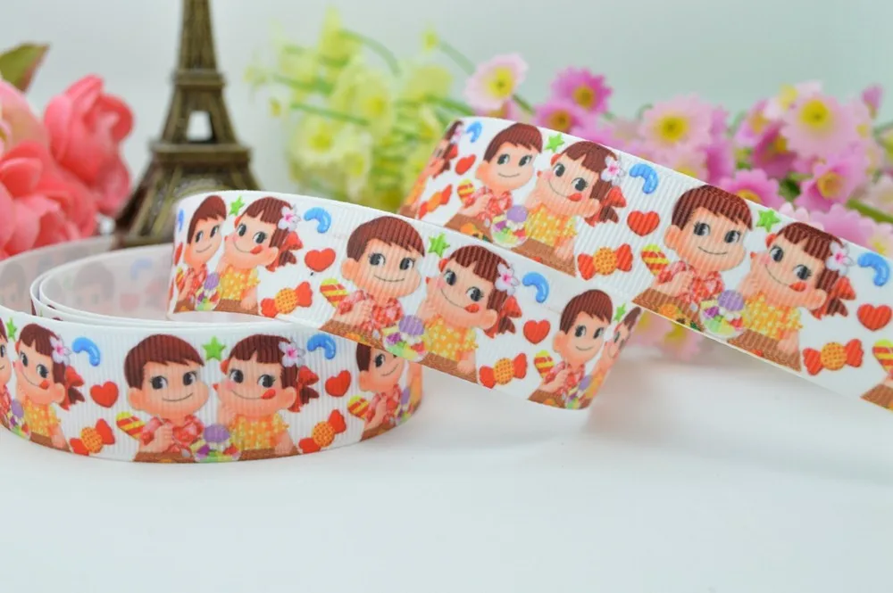 7/" 22 мм 50 ярдов Fujiya poko poke печатная корсажная лента, бант для волос DIY материалы для одежды ручной работы оптом OEM