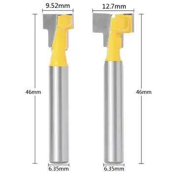 

2020 New 2 Pcs 1/4'' Shank Yellow T-Slot Cutter Router Bit Set for 3/8'' & 1/2'' Hex Bolt