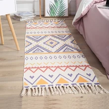 1pcEthnic хлопковый и льняной тканый ковер с кисточками, напольный коврик для двери, гостиной, подвесной ковер, гобелен для спальни, декоративное одеяло