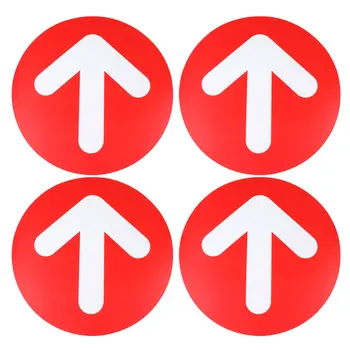 

4 Pcs Sign Floor Sticker Practical Back-adhesive Direction Arrow PVC Sign Straight Arrow Decal Warm Reminder Sign for Mall