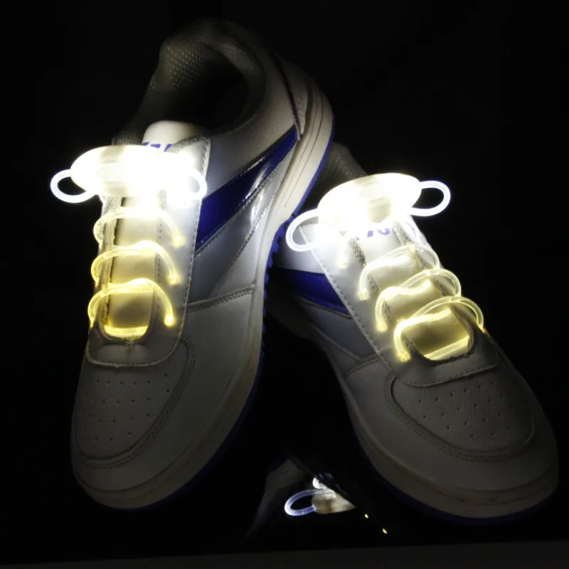 Вечерние, для катания на коньках, очаровательный светодиодный светильник, светящиеся шнурки, шнурки для обуви - Цвет: White